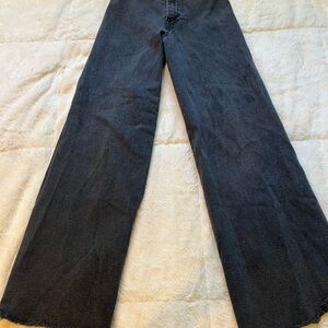 Girls Zara Wide-Leg Black Jeans